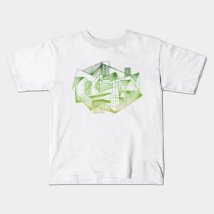 Green pattern geometric abstract Kids T-Shirt